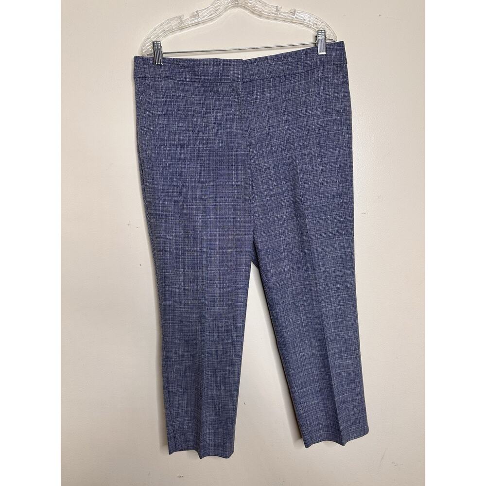 Talbots Blended Tweed Slim Ankle Pants NEW Size 14P Petite Blue Pockets